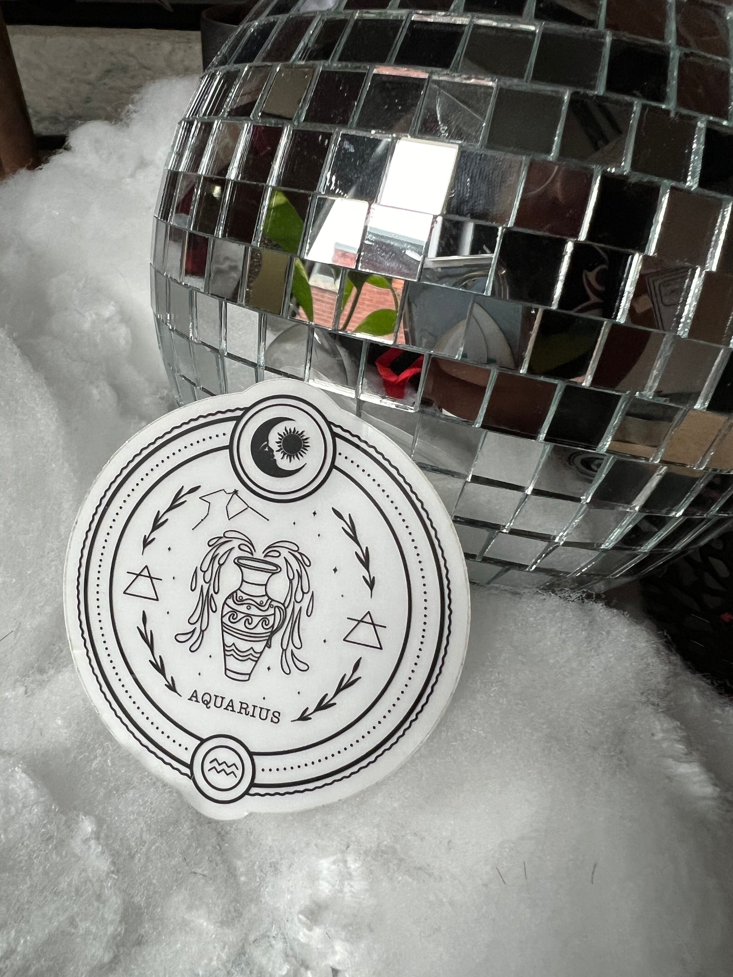 Aquarius Zodiac Sticker (clear)