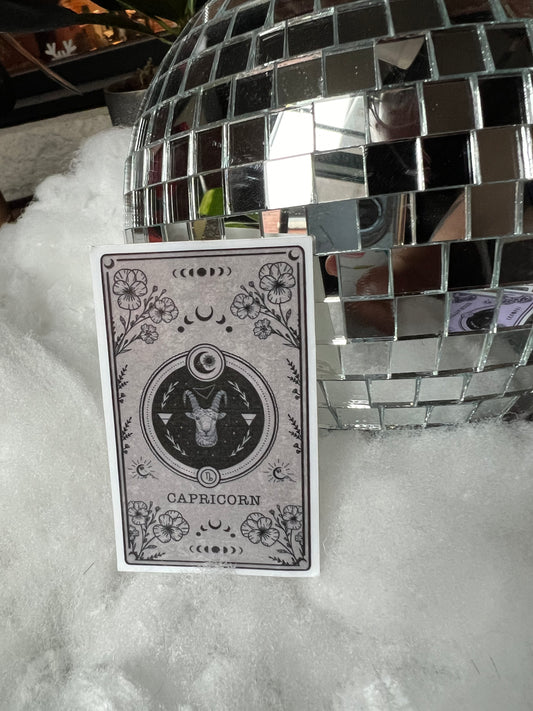 Capricorn Tarot Card Zodiac Sticker