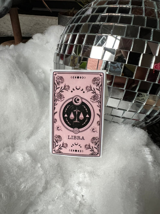 Libra Tarot Card Zodiac Sticker