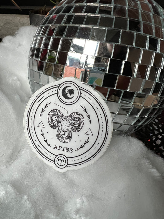 Aries Zodiac Sticker (clear)