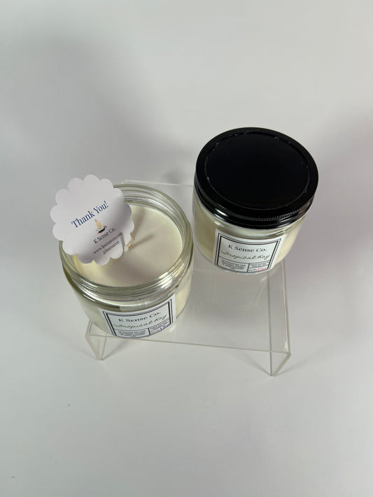 12 oz Repurposed Salsa Jar Candle in Tropical Kay