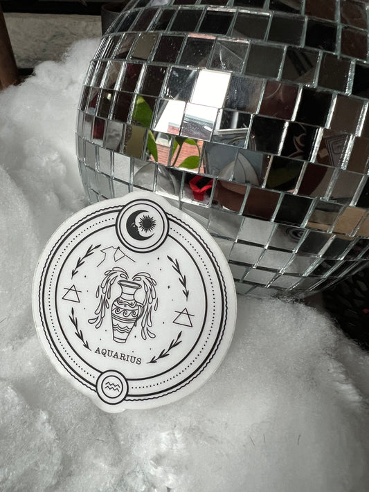 Aquarius Zodiac Sticker (clear)