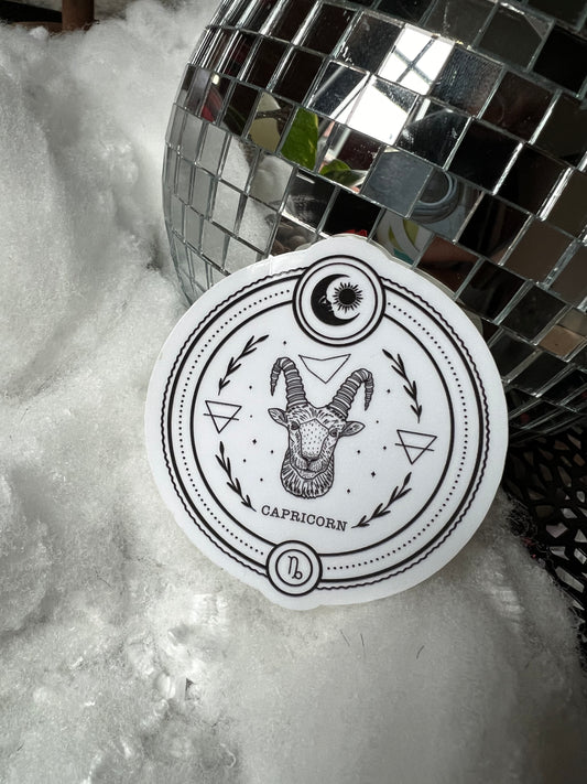 Capricorn Zodiac Sticker (clear)
