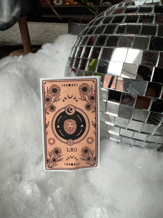 Leo Tarot Card Zodiac Sticker