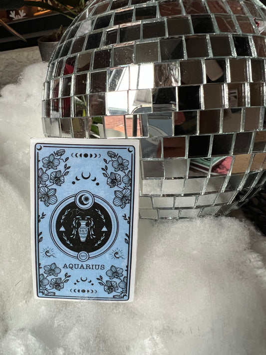 Aquarius Tarot Card Zodiac Sticker